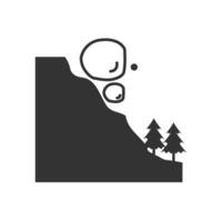 Vector illustration of avalanches icon in dark color and white background