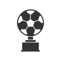 Vector illustration of soccer cup  icon in dark color and white background