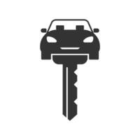 Vector illustration of car key icon in dark color and white background