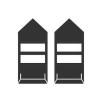 Vector illustration of military rank icon in dark color and white background