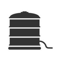 Vector illustration of water reservoir icon in dark color and white background