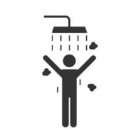 Vector illustration of shower icon in dark color and white background