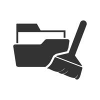 Vector illustration of cleaning the house  icon in dark color and white background