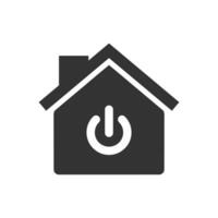 Vector illustration of on off house icon in dark color and white background