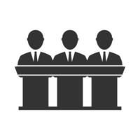 Vector illustration of judgment icon in dark color and white background