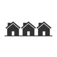 Vector illustration of housing area icon in dark color and white background