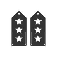 Vector illustration of three star general icon in dark color and white background