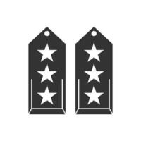 Vector illustration of three star general icon in dark color and white background