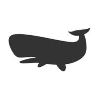 Vector illustration of whale  icon in dark color and white background