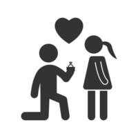 Vector illustration of fiance icon in dark color and white background