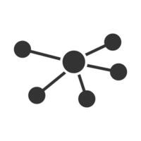 Vector illustration of network icon in dark color and white background