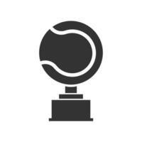 Vector illustration of tennis cup icon in dark color and white background