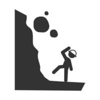 Vector illustration of ground fall workers icon in dark color and white background