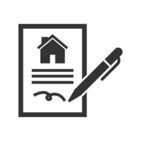 Vector illustration of house signature  icon in dark color and white background