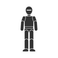 Vector illustration of robot icon in dark color and white background