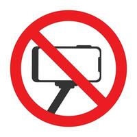 Vector illustration of selfies are prohibited icon in dark color and white background