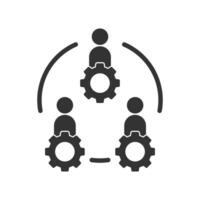 Vector illustration of employee management icon in dark color and white background