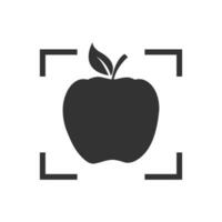 Vector illustration of fruit scans icon in dark color and white background