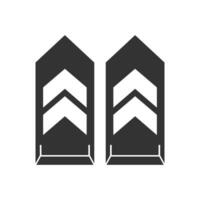 Vector illustration of military rank icon in dark color and white background
