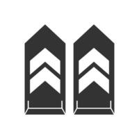 Vector illustration of military rank icon in dark color and white background