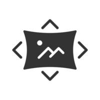 Vector illustration of 360 picture view icon in dark color and white background