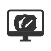 Vector illustration of suitcase x-ray icon in dark color and white background