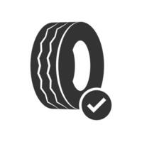 Vector illustration of tires checked icon in dark color and white background