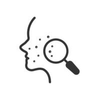 Vector illustration of pimple icon in dark color and white background