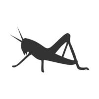 Vector illustration of locust icon in dark color and white background
