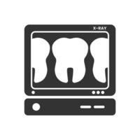 vector ilustración de dental rayos X icono en oscuro color y blanco antecedentes