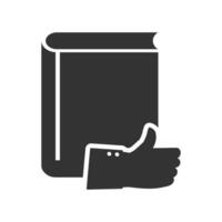 Vector illustration of likes books icon in dark color and white background