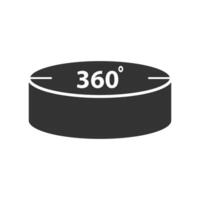 Vector illustration of 360 degree view icon in dark color and white background