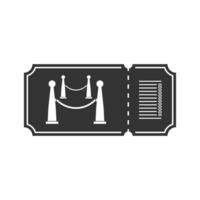 Vector illustration of validation ticket icon in dark color and white background