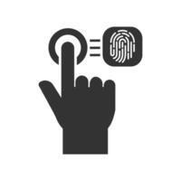 Vector illustration of fingerprint scans icon in dark color and white background