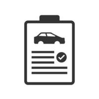 Vector illustration of car service book icon in dark color and white background