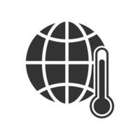 Vector illustration of internet temperature icon in dark color and white background