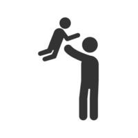 Vector illustration of throw the baby up icon in dark color and white background