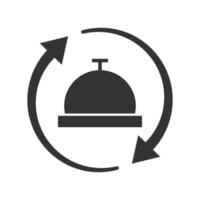 Vector illustration of press the bell again icon in dark color and white background