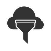 Vector illustration of cloud filters  icon in dark color and white background