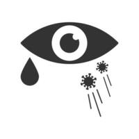 vector ilustración de ojo virus icono en oscuro color y blanco antecedentes