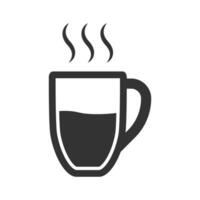 Vector illustration of hot drink icon in dark color and white background