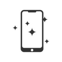 Vector illustration of new smartphone icon in dark color and white background