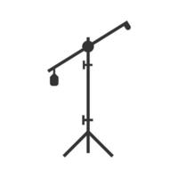Vector illustration of studio mic icon in dark color and white background