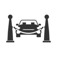 Vector illustration of car inauguration  icon in dark color and white background