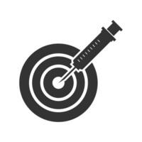 Vector illustration of injection target icon in dark color and white background