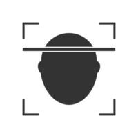 Vector illustration of face scans icon in dark color and white background