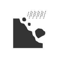 Vector illustration of avalanches icon in dark color and white background