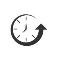 Vector illustration of time rotation  icon in dark color and white background