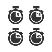 Vector illustration of timer icon in dark color and white background