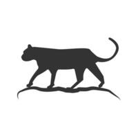 vector ilustración de leopardo icono en oscuro color y blanco antecedentes